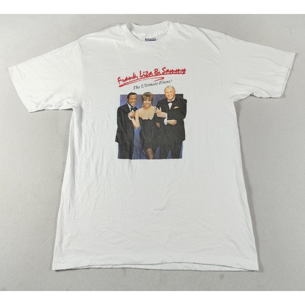 Vintage Frank‎ Liza & Sammy Shirt Mens Large White Concert Tour Tee Hanes 80s